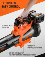 FIILPOW Cordless Leaf Blower with battery and charger